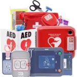 Philips HeartStart FRx AED Defibrillator front view, Portable Philips AED defibrillator device, Philips HeartStart FRx automated external defibrillator