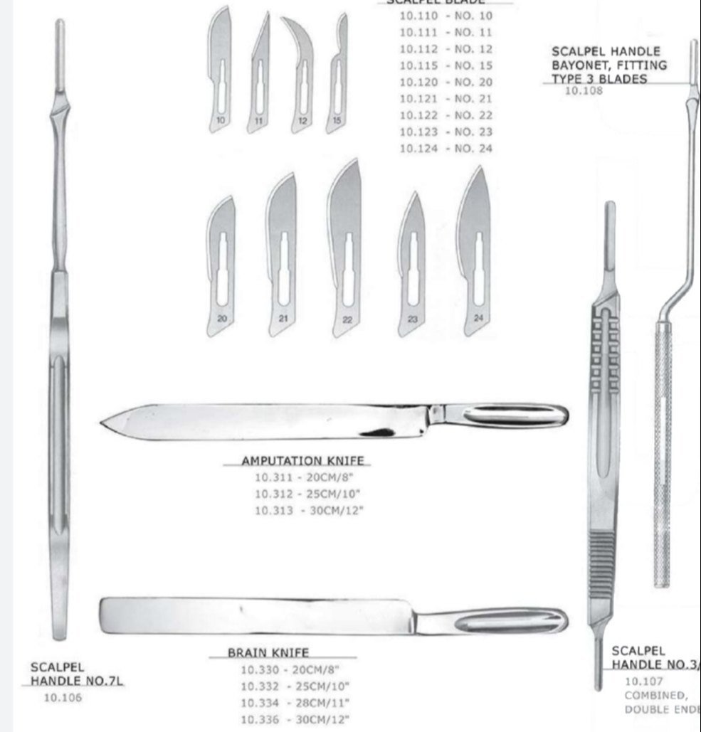 Blade Handles, Blade Scalpels, Knives And Saws