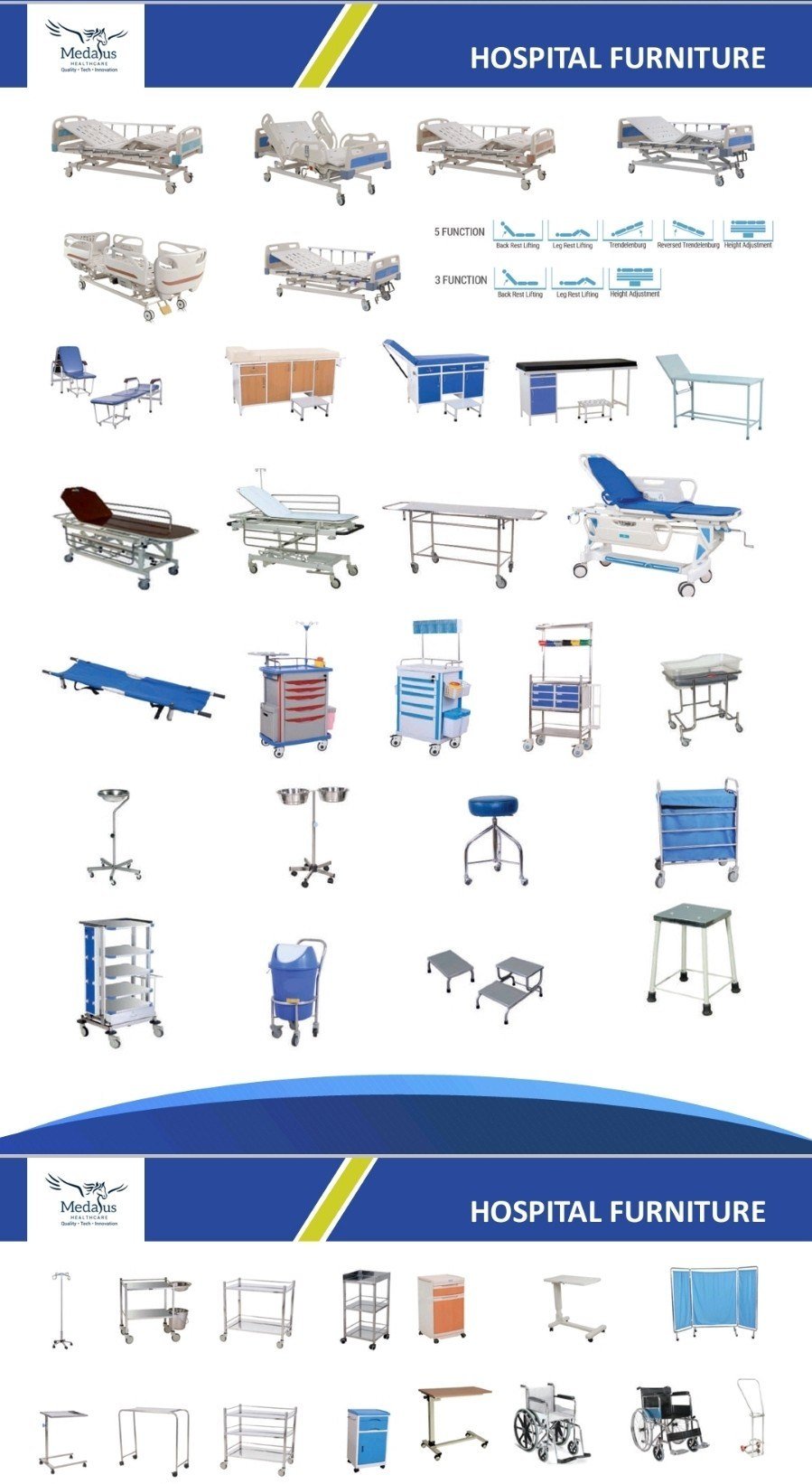 Electric Hospital Fowler Bed With Mattress