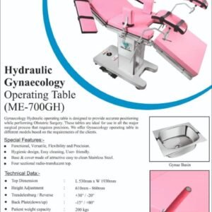 Hydraulic gynaecology operating table