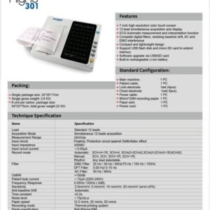 Niscomed Flight 301 3 Channel ECG Machine, Touch Screen