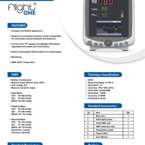 Niscomed Flight One 3 Para Patient Monitor (SpO2, NIBP, Temp)