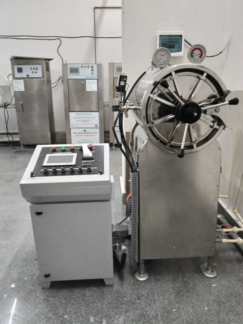 20 X 38 Inch HPHV Cylindrical Steam Sterilizer Fully Automatic Single Door 200 L (3 Drum)