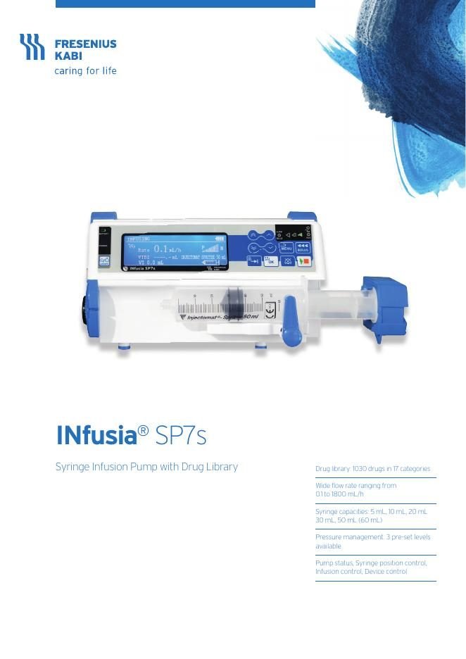 Fresenius Kabi Infusia SP7s Syringe Infusion Pump With Drug Library