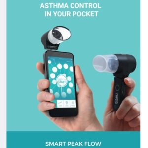 Smart peak flow with free app and resuasble mouthpiece