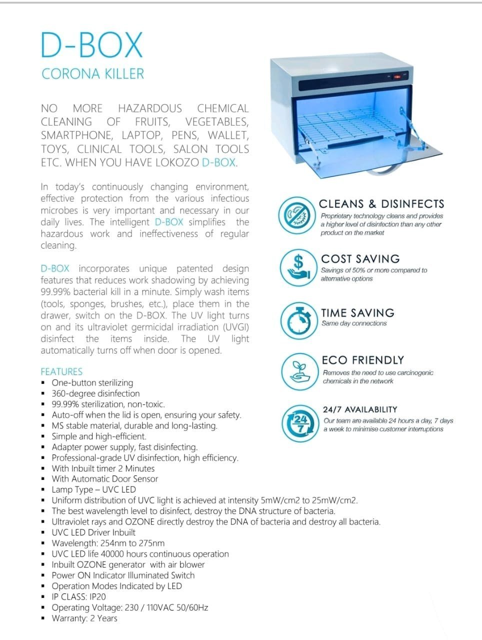 UV Sterilizer Disinfectant Box